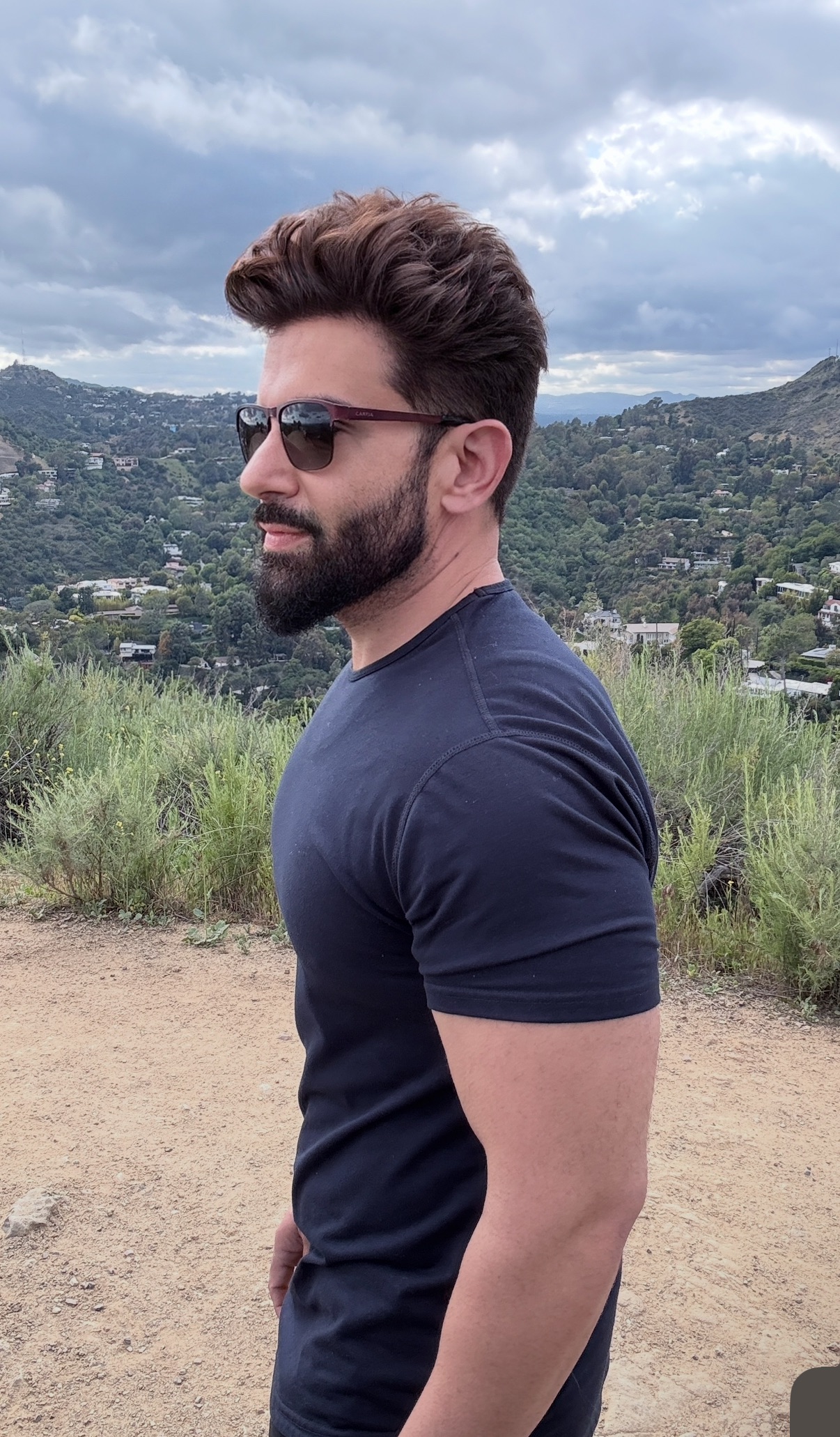 Andy Azadzoi hiking in the Los Angeles hills